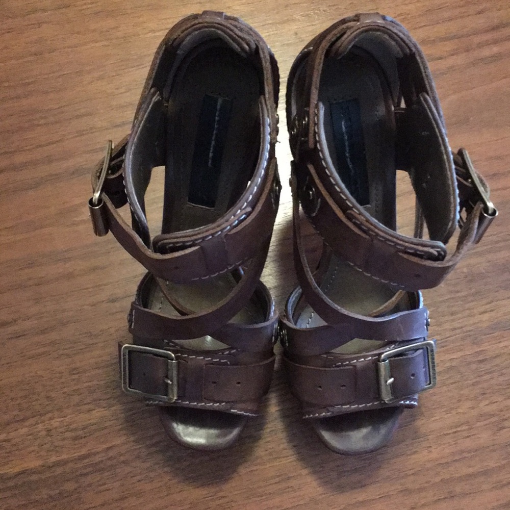 Burberry gladiator leather platform heels  BROWN - Picture 3 of 7